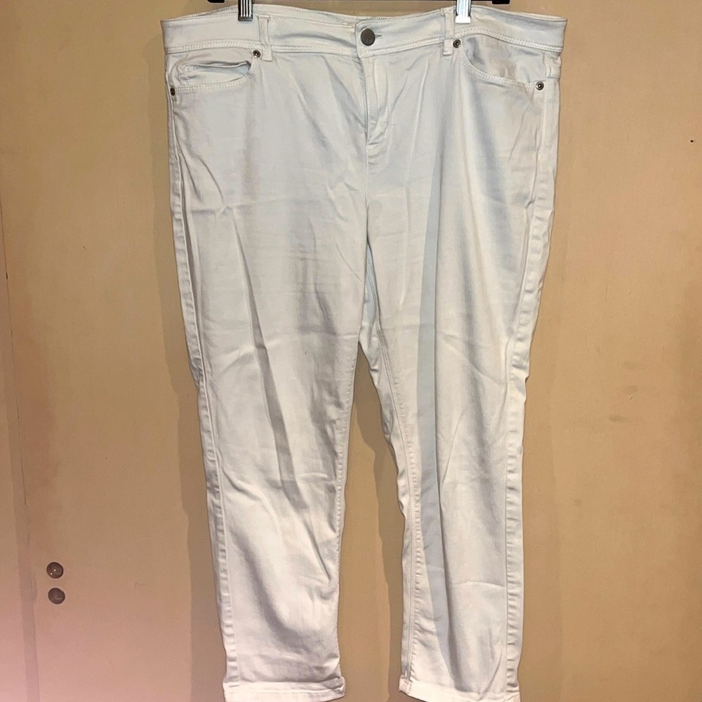 J.Jill denim white slim fit ankle pants size 16 petite